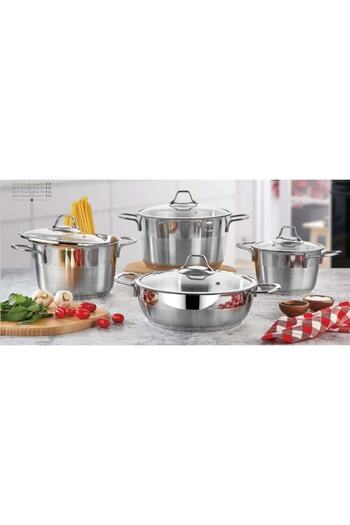 GÜVENEVİ Sea Steel Pot Set 8 Pieces Gülsan Sea