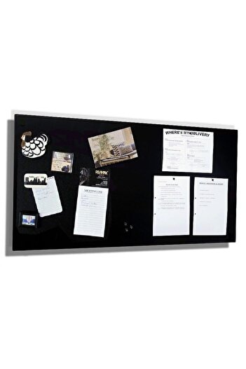 Dünya Magnet Mıknatıslı Pano, Siyah Renk, 30x75 Cm, Dekoratif Metal Magnet Panosu