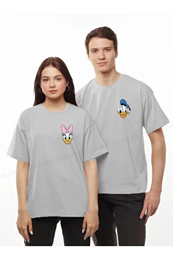 Pear Wear Двоє футболок з принтом Daffy Daisy Duck, оверсайз, для закоханих