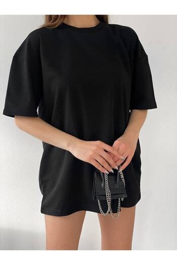 Eldemir Cotton Boyfriend Knitted Oversize T-shirt - Unisex Crew Neck