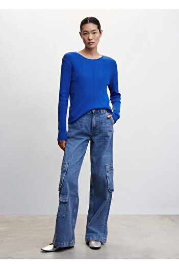 MANGO Woman Textured Round Neck Sweater