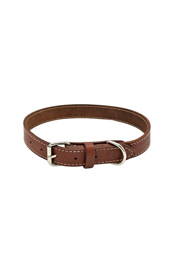 TB Leather Leather Dog Collar - Solidness Guaranteed - Vegetable Tanned Leather Stitched Neck Collar