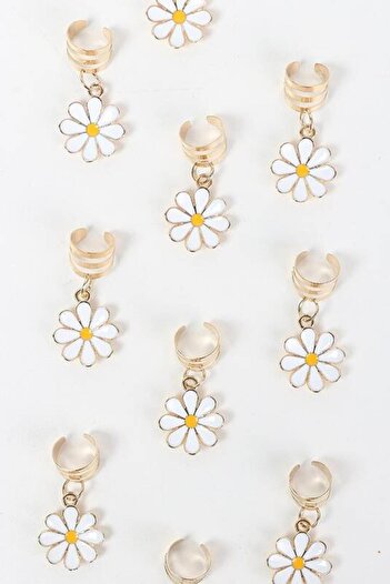BAHELS Σετ κούμπωμα σκουλαρίκια μαλλιών Gold Bohema Daisy 5 τεμαχίων