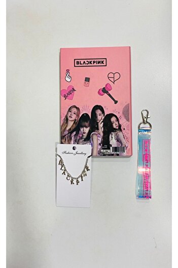 GC GÖKHAN CLUB BLACKPINK NOTEBOOK KEYRING NECKLACE COMBINATION