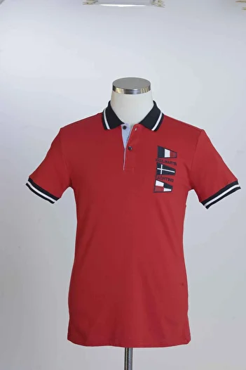 Paul Martin Canadian 100% Cotton, Pique Woven, polo neck T-shirt 5016Red