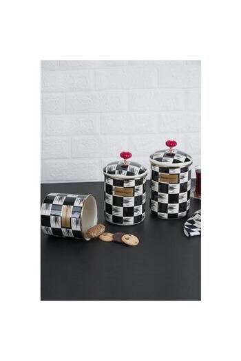 ACAR 3 Piece Qualita King Enamel 3 Piece Jar Set Large Size Stainless Steel