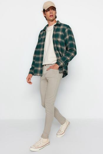 Trendyol Collection Beige Skinny Fit Stretch Fabric Slim Fit Jeans Jeans Tmnaw23Je00047