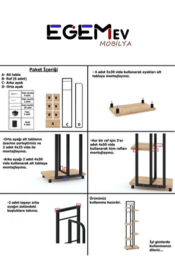 EGEMEV ÇİÇEKLİK STANDI METAL SAKSILIK AHŞAP ÇİÇEK RAFI 8 BÖLMELİ ÇİÇEKLİK 125CM