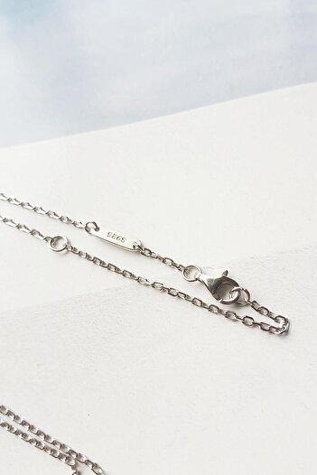 MorMajor Silver İTHAL YONCA SİYAH MİNELİ GÜMÜŞ KOLYE