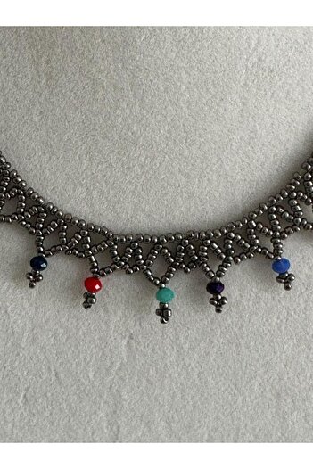 Aşkın Parti Evi Sand bead and crystal beaded necklace