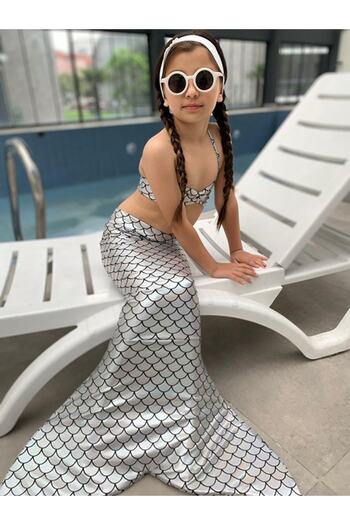 My Kids Wear Hologram Mermaid Costume