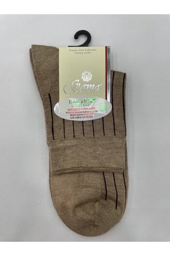Gama Çorap Bamboo 100% Natural Nylon-Free Patterned Half-Toe Thin Summer Men's Booties