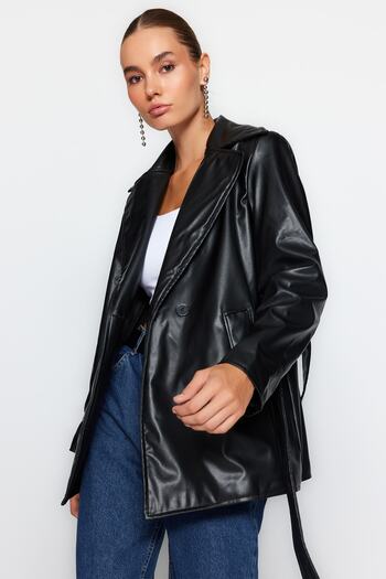 Trendyol Collection Чорні об'ємні широкі сумки зі штучної шкіри Trenckot TWOAW24TR00021