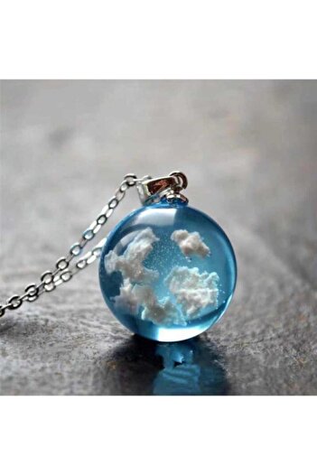 AlpCollection Phosphorescent Blue Cloud Neon Glowing in the Dark Globe Chain Necklace