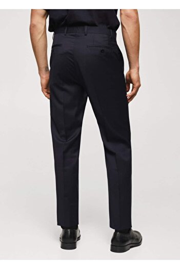 MANGO Man Παντελόνι από μαλλί Shearling Slim Fit