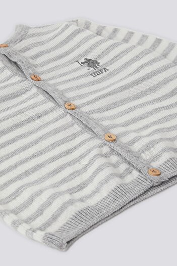 U.S. Polo Assn. U.S. Polo Assn Bone Buttoned Baby Baby Cardigan