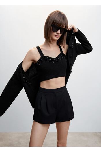 MANGO Woman Knitwear Cropped Blouse