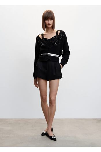MANGO Woman Knitwear Cropped Blouse