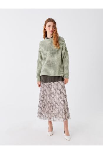 LC Waikiki LCW Modest – Gemusterter Chiffon-Damenrock, elastische Taille