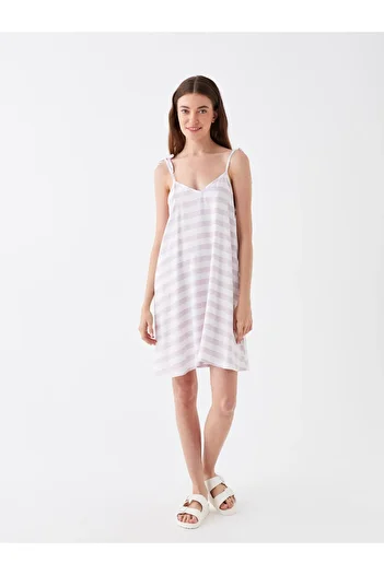 LC Waikiki V-Neck Striped Strap Women's Beach Dress