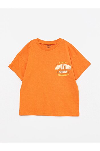 LC Waikiki Bedrucktes kurzärmliges Rundhals-T-Shirt für Baby-Jungen
