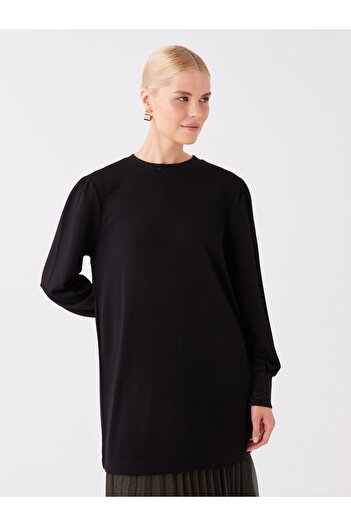 LC Waikiki Women's Tunic - Crew Neck, Solid, Long Sleeve
