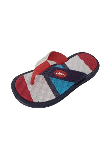 Calx Men's Navy Blue Red Blue Flip Flops Massage Sole Daily Walking Slippers