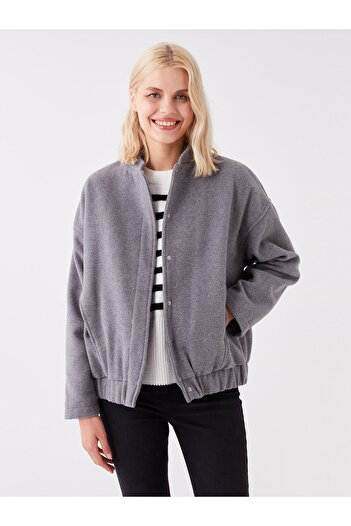 LC Waikiki Obyčejná dámská školní bunda oversize s dlouhým rukávem