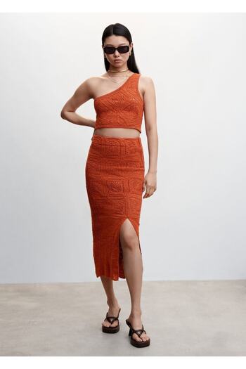 MANGO Woman Asymmetric Crotch Blouse