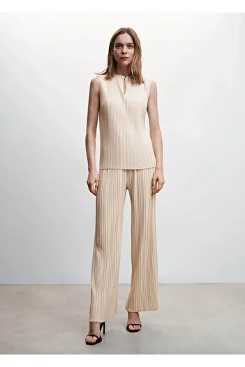 MANGO Woman Pleated Wideleg Trousers
