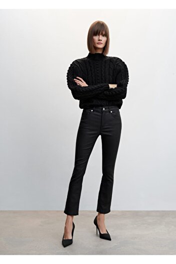MANGO Woman Straight Cut Waxed Jeans