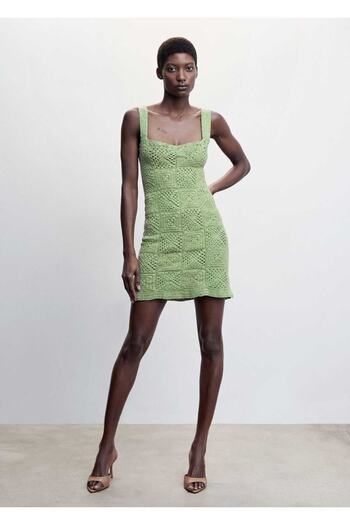 MANGO Woman Crochet Cotton Dress