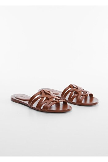 MANGO Woman Leather banded sandals