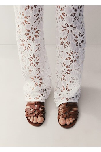 MANGO Woman Leather banded sandals