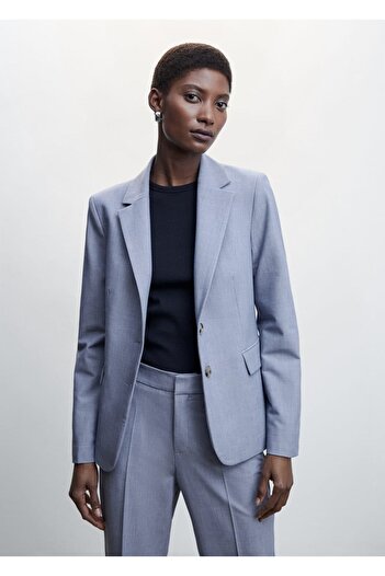 MANGO Woman Jachetă blazer cu clapă ascuțită