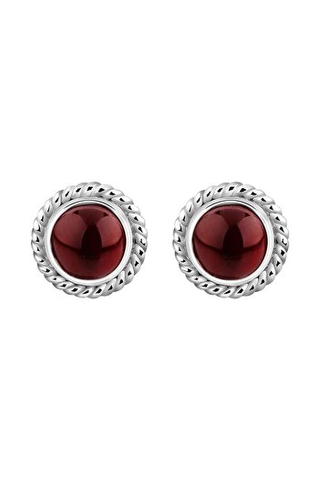 Nenalina Ohrringe Boho Granat Geburtsstein Januar Oxid 925 Silber