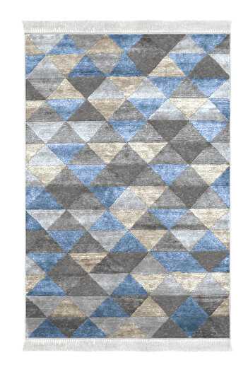 Alanur Home Eco Trend DJT 2-Piece Washable Non-Slip Base Bathroom Mat 661 Scandinavian Blue (60 x 100 - 50 x 60)