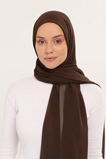 Altobeh Ready Practical Luxury Neck Collar Beaded Chiffon Shawl Brown