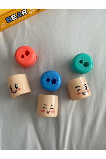 Planet Butik Coloring Face Pencil Sharpener Blue