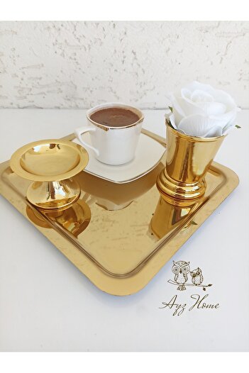 AYZ HOME Sunum Tepsisi 21*21/ Lokumluk/Gül Kovası/ Kadife Gül Set -(SÖZ, NİŞAN ,İSTEME,KAHVE SUNUM)