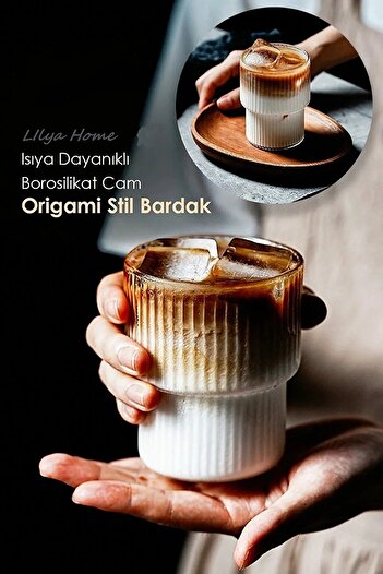 LOVE in KITCHEN Heat Resistant Origami Style Cup 300 ml 1.5 Water Cup Volume