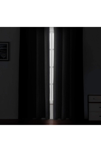 Evim Home 3-Layer Light-Proof Background Curtain Black Blackout Sunshade Non-Pilling Self-Button