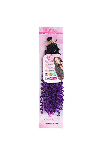 KONAK PERUK Black Purple Ombreli Afro Wave Hair