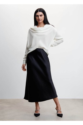 MANGO Woman Drape Collar Blouse
