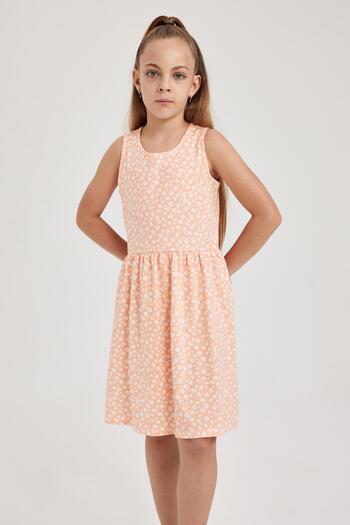 DeFacto Girl's Patterned Cotton Dress