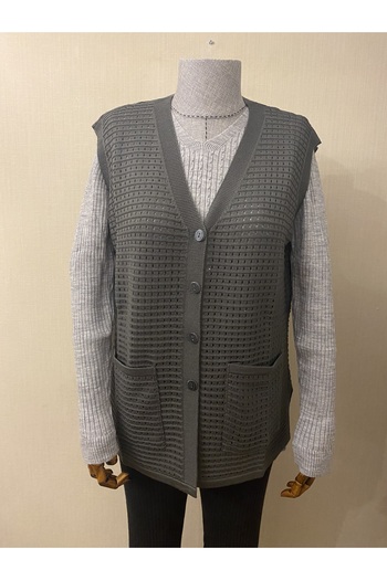 TEK Bamboo Knitted Mercerized Mother Vest / Anthracite