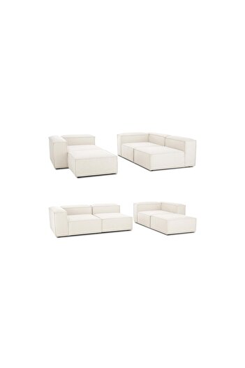 ERİZA Relax Soft 4 Modül Köşe Takımı (kırık Beyaz) Keten 10