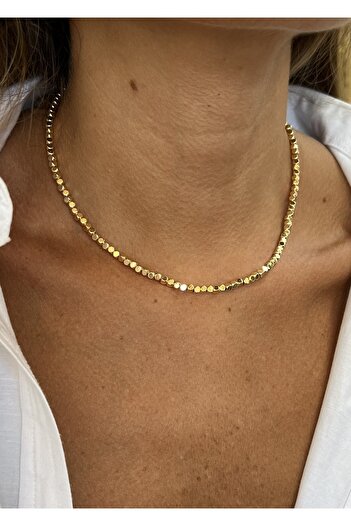 KİLİGİSTANBUL Gold Renk Tam Tur Dorika Kolye