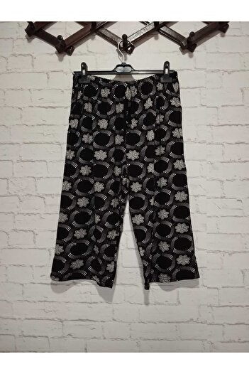 anne moda ankara Comfortable cut, fashionable print, full summer, viscose cotton high waist, 2 pockets half capris