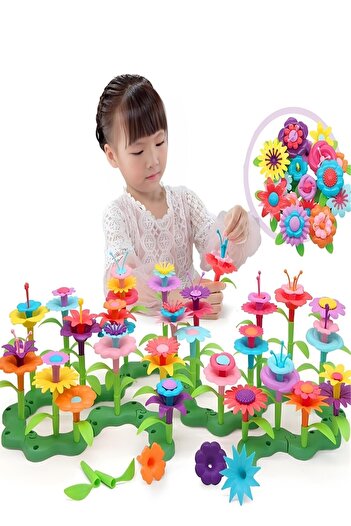 Hyd 104 Pieces Garden Flower Making Kit Building Blocks Jigsaw Puzzle Find Legoing Puzzle Educational Toy